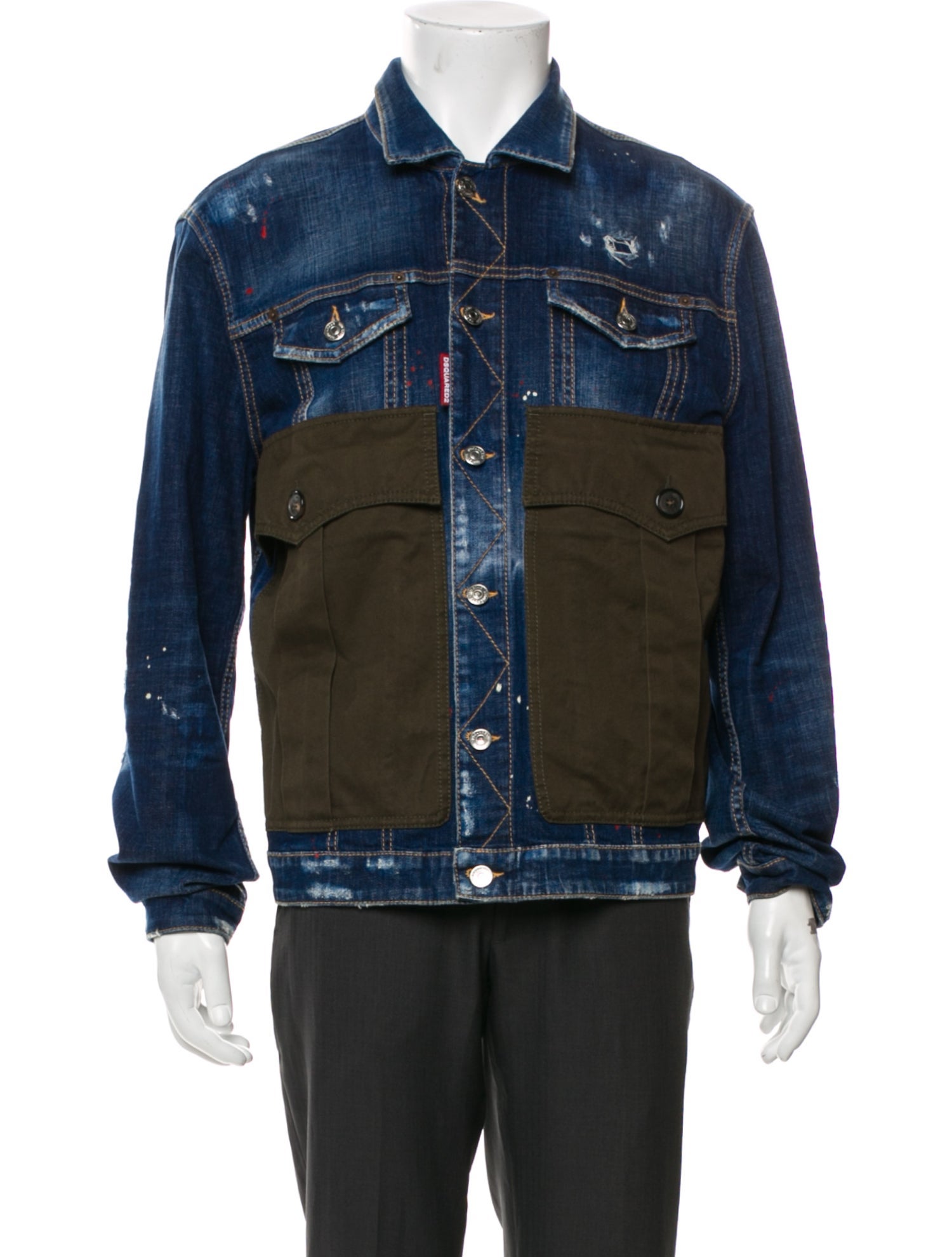 Dsquared² Colorblock Pattern Denim Jacket
