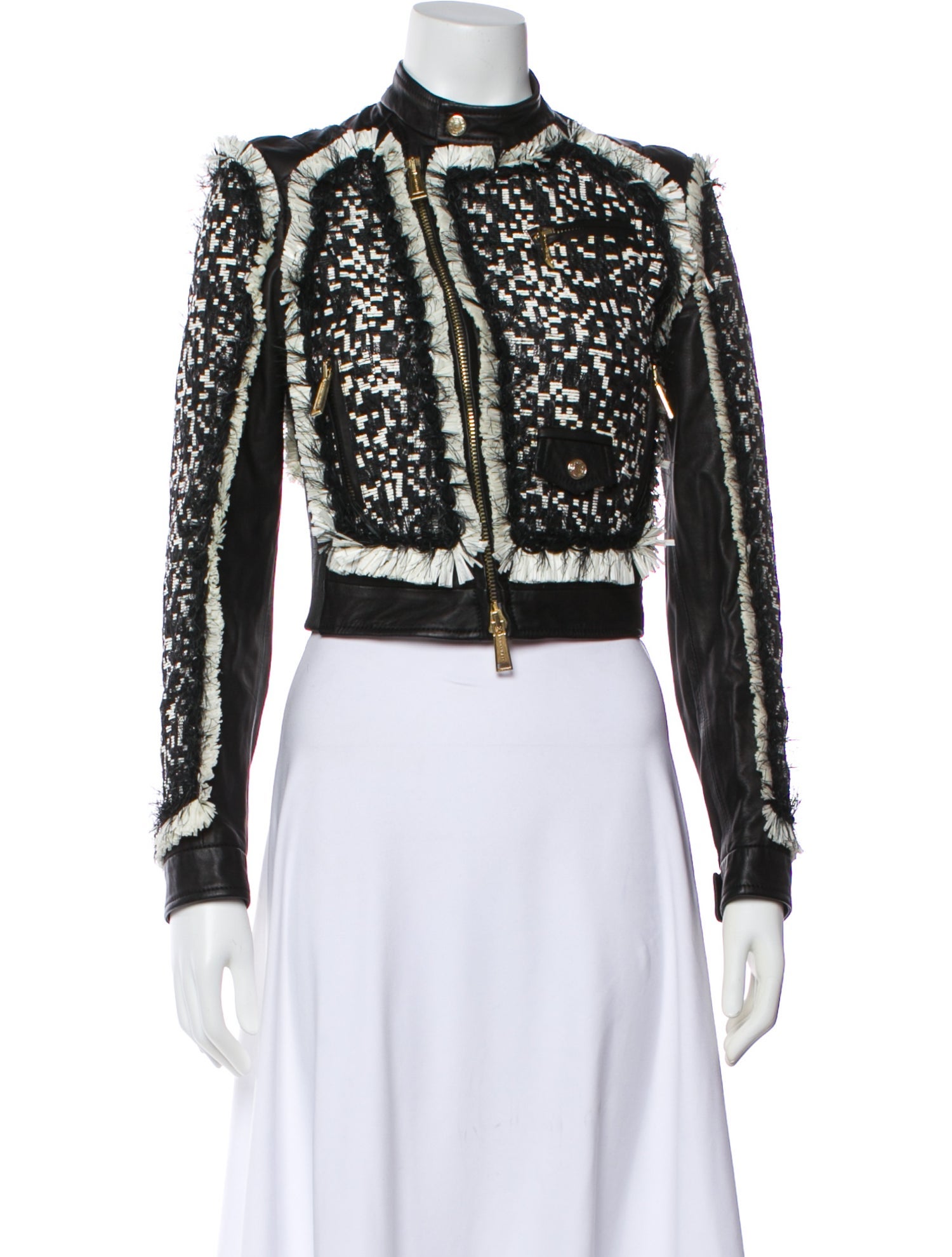 Dsquared² Lamb Leather Printed Evening Jacket