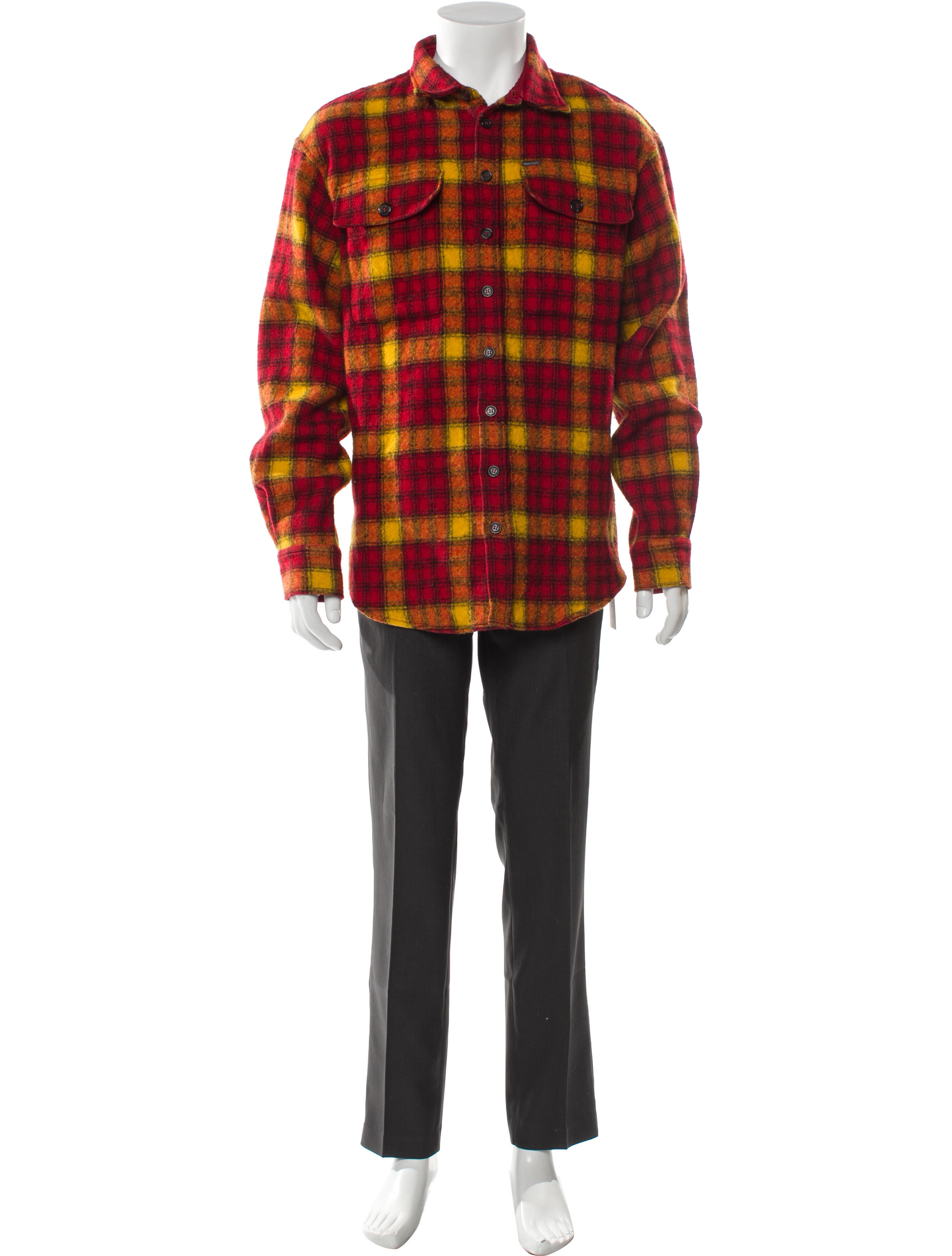 Dsquared² Virgin Wool Plaid Print Overcoat