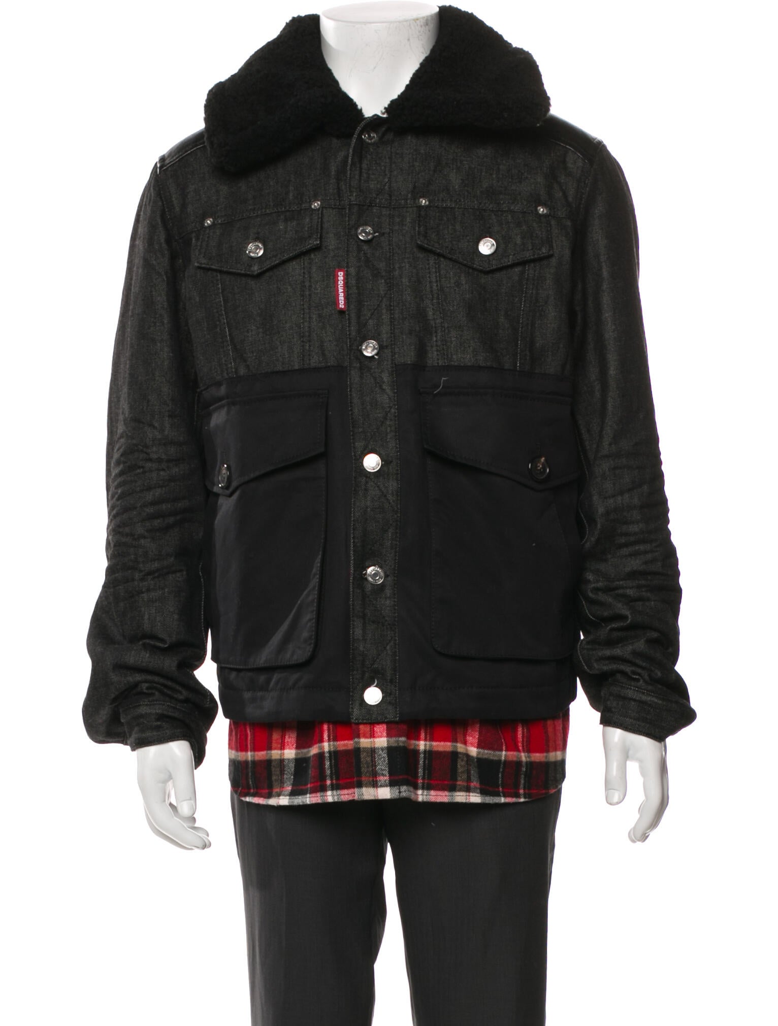 Dsquared² Plaid Print Denim Jacket