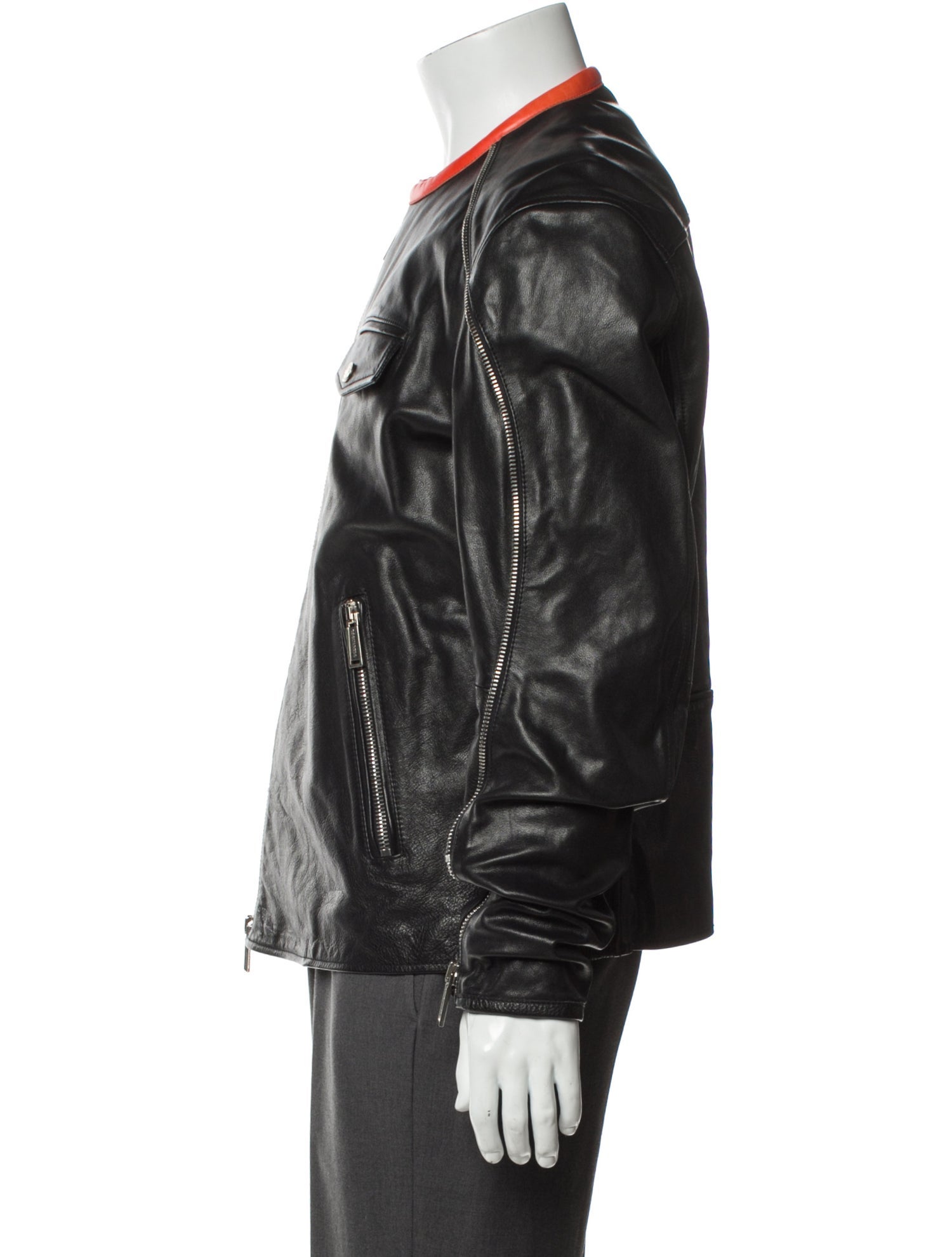 Dsquared² Calf Leather Moto Jacket