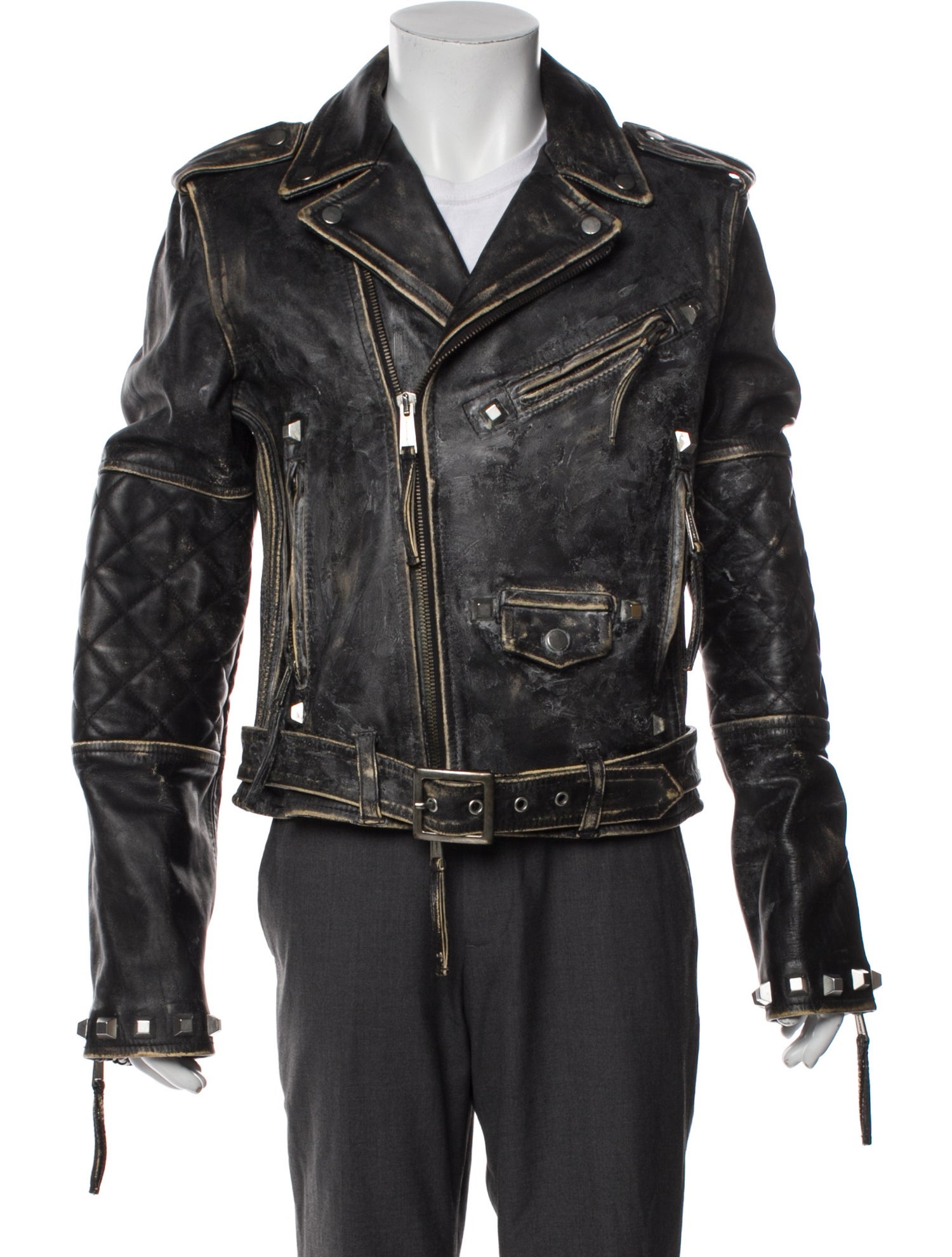 Dsquared² Leather Moto Jacket