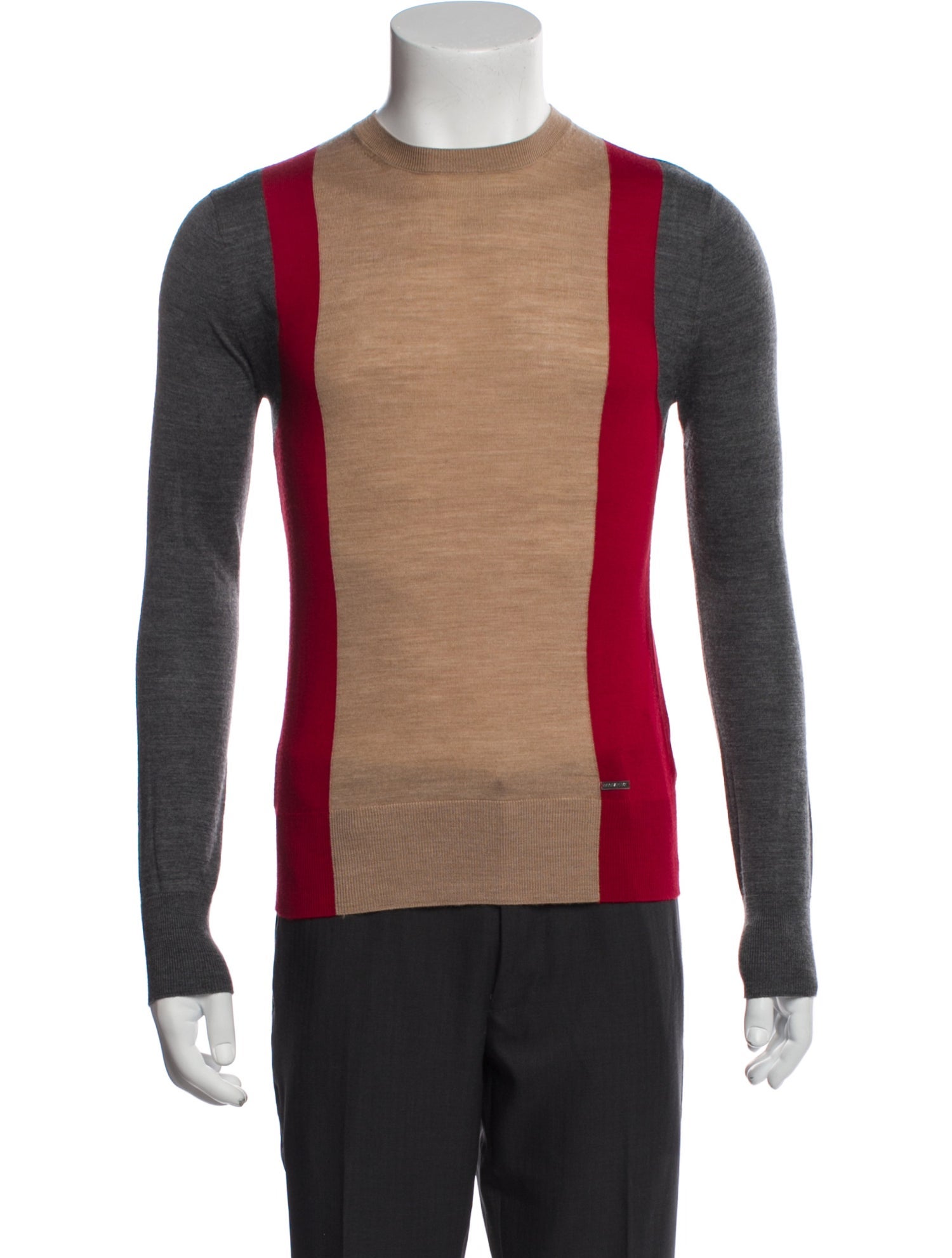 Dsquared² Wool Colorblock Pattern Pullover