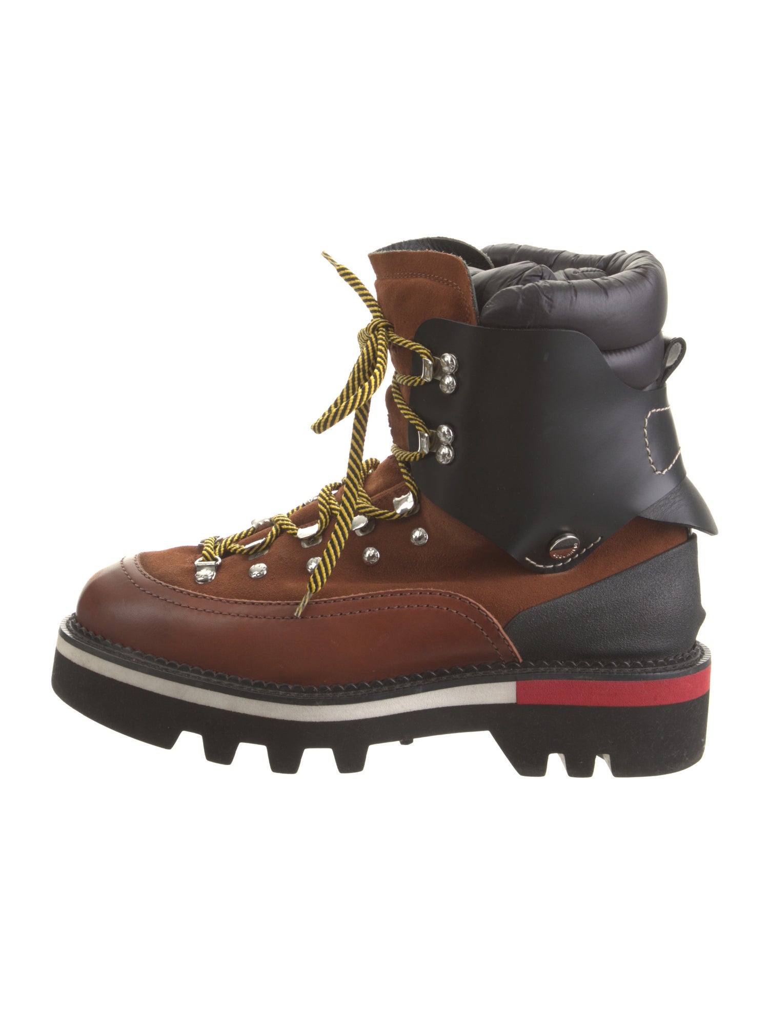 Dsquared² Nubuck Colorblock Pattern Hiking Boots