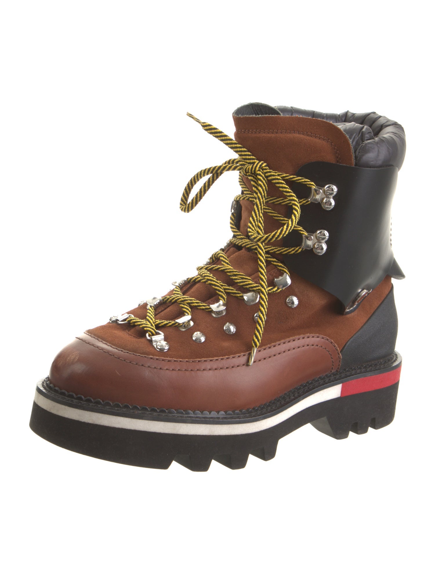 Dsquared² Nubuck Colorblock Pattern Hiking Boots