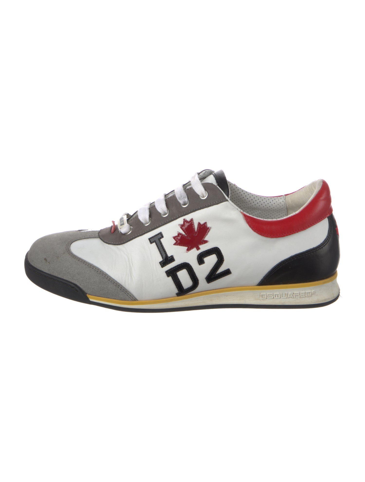 Dsquared² Leather Colorblock Pattern Athletic Sneakers