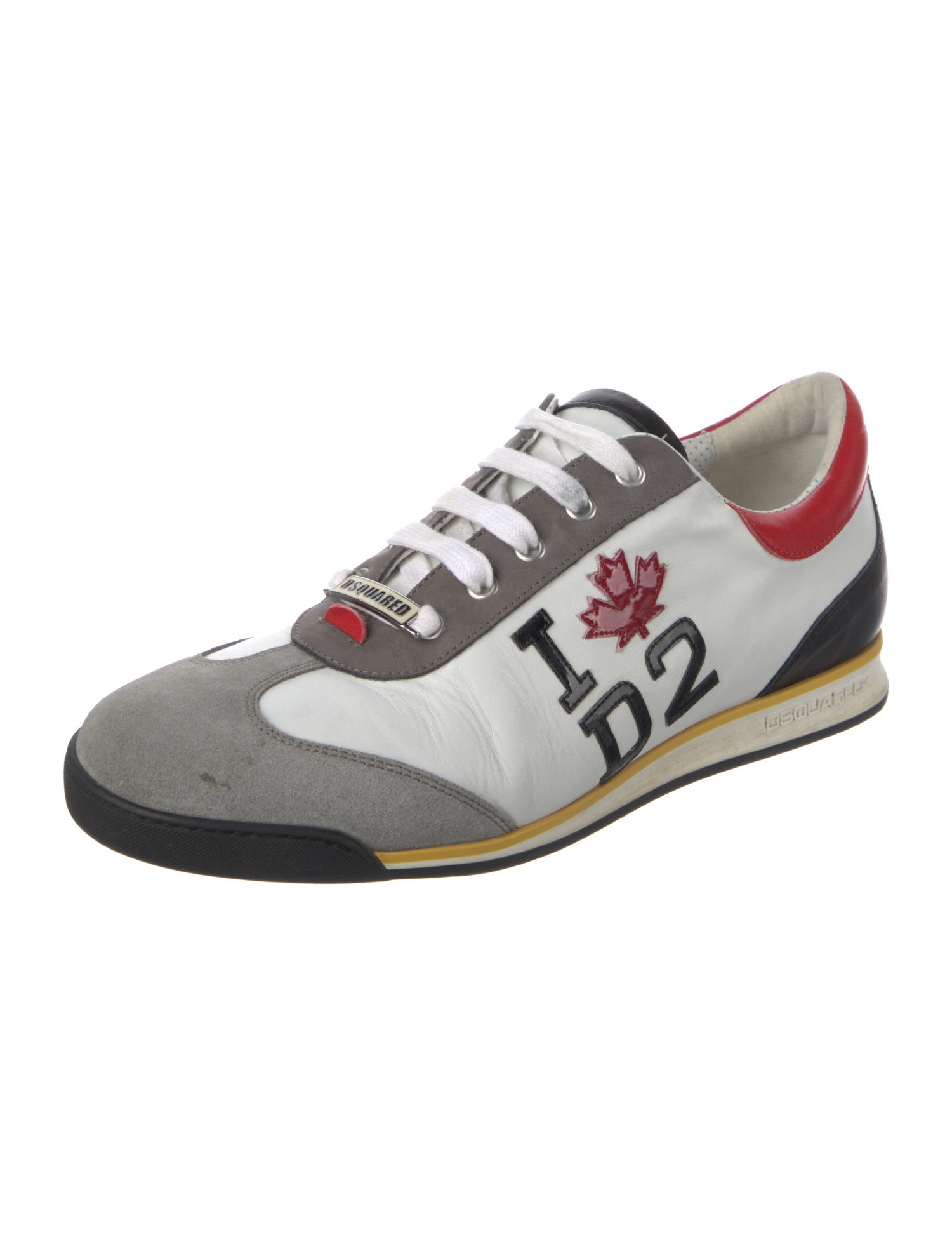 Dsquared² Leather Colorblock Pattern Athletic Sneakers