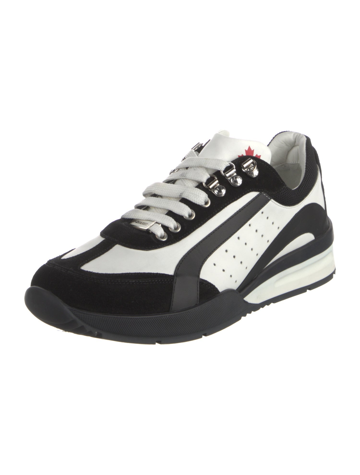 Dsquared² Leather Colorblock Pattern Athletic Sneakers