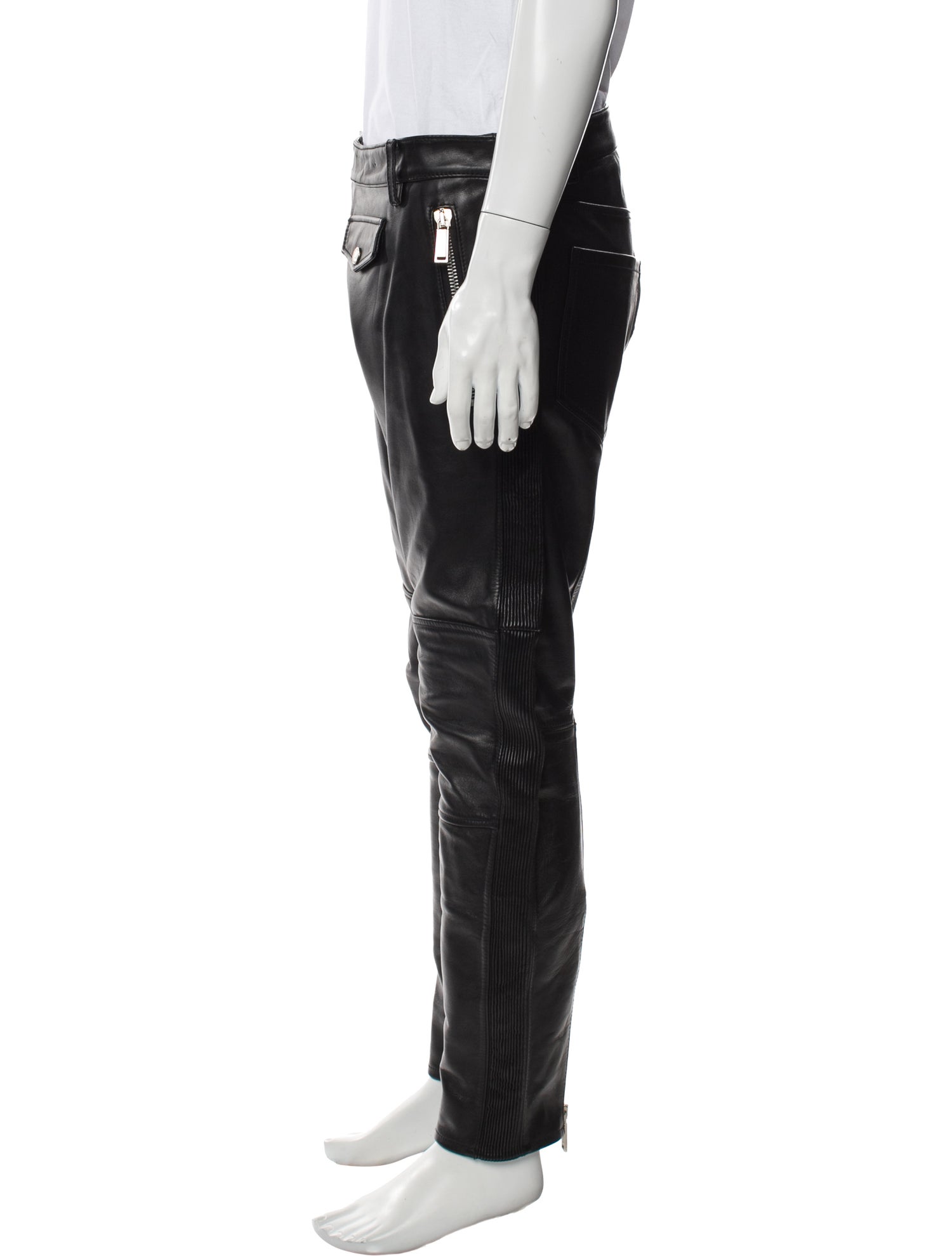 Dsquared² Calf Leather Moto Pants