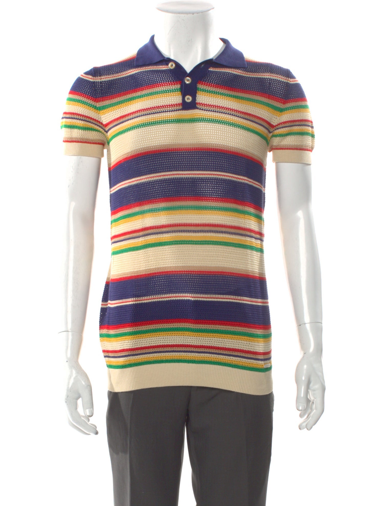 Dsquared² Striped V-Neck Polo Shirt