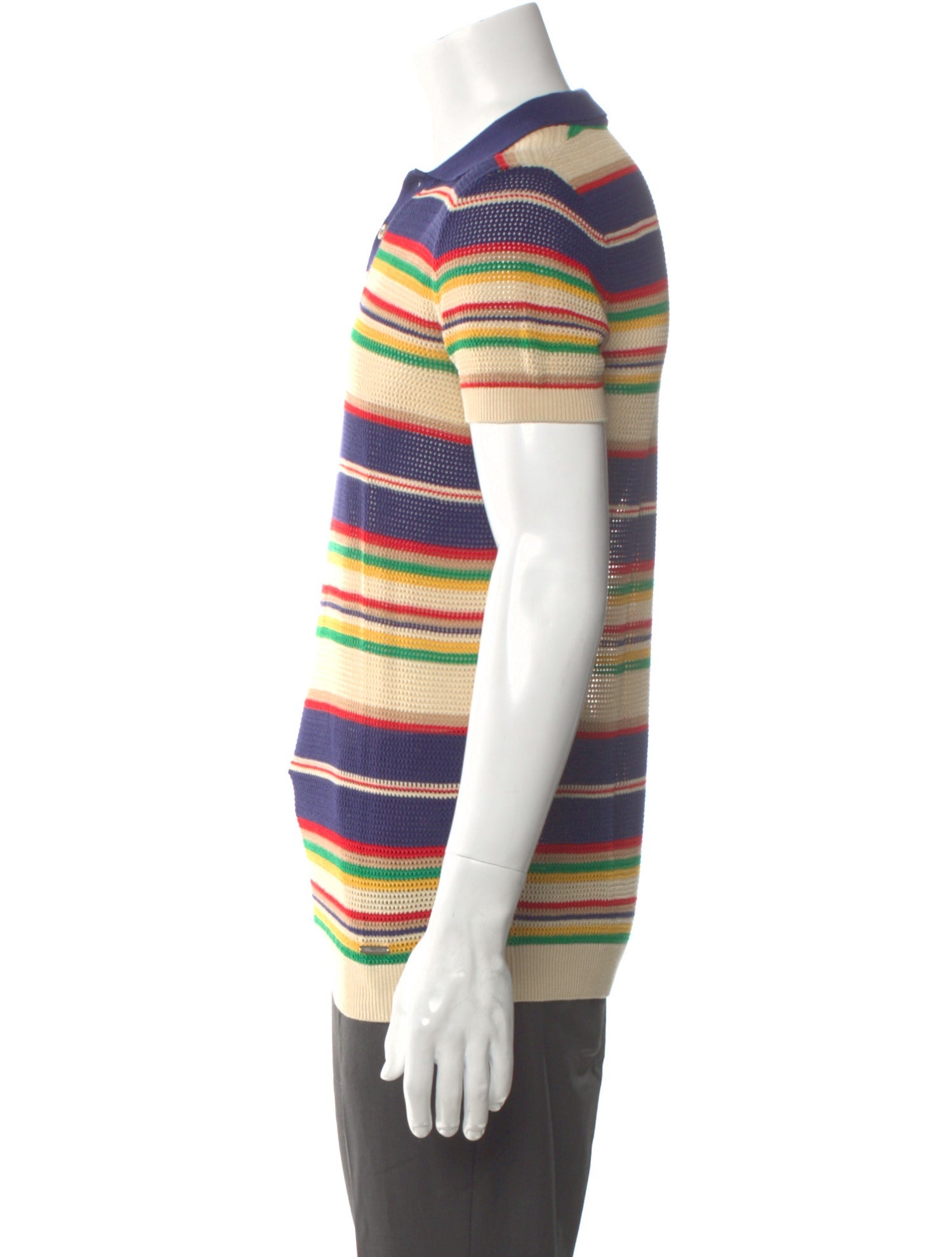 Dsquared² Striped V-Neck Polo Shirt