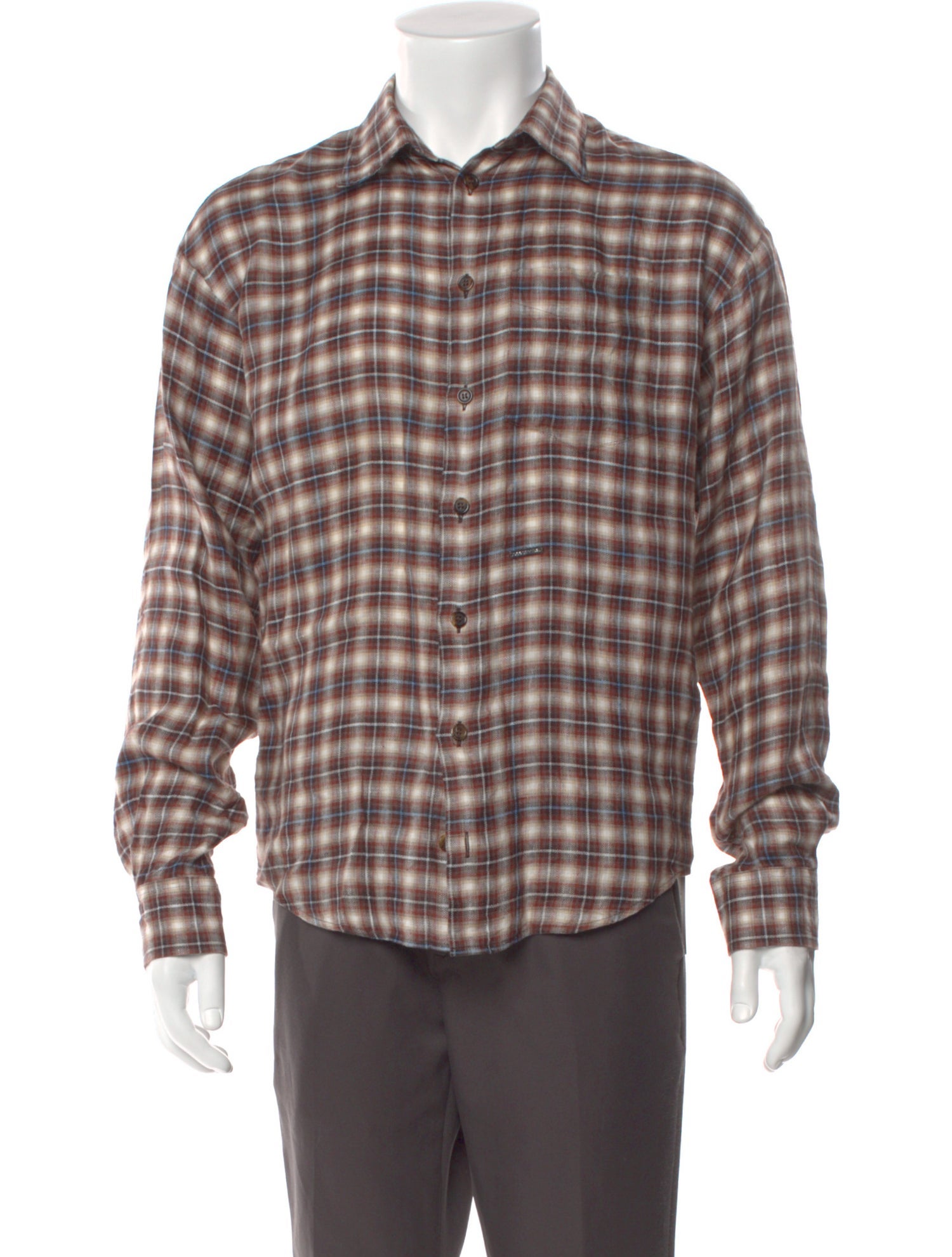 Dsquared² Linen Plaid Print Shirt