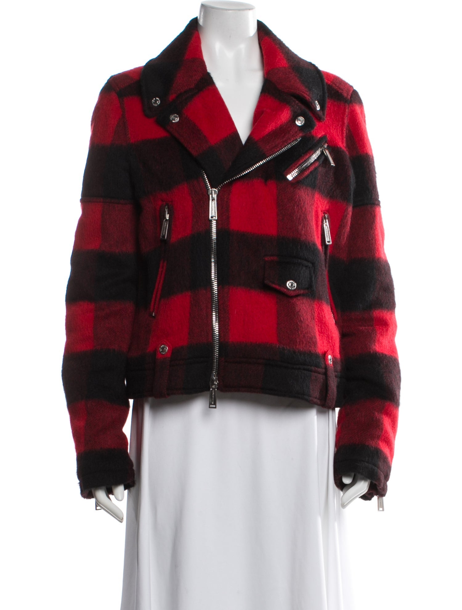 Dsquared² Wool Plaid Print Jacket