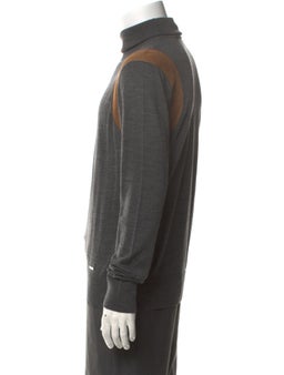 Colorblock Pattern Turtleneck Pullover