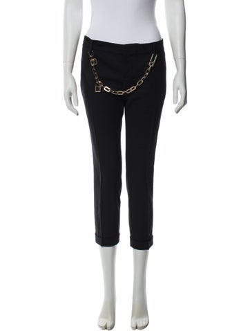 Pre-owned Dsquared2 Virgin Wool Straight Leg Pants In Black