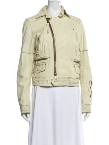Pre-owned Dsquared2 Vintage 2004 Biker Jacket In Neutral