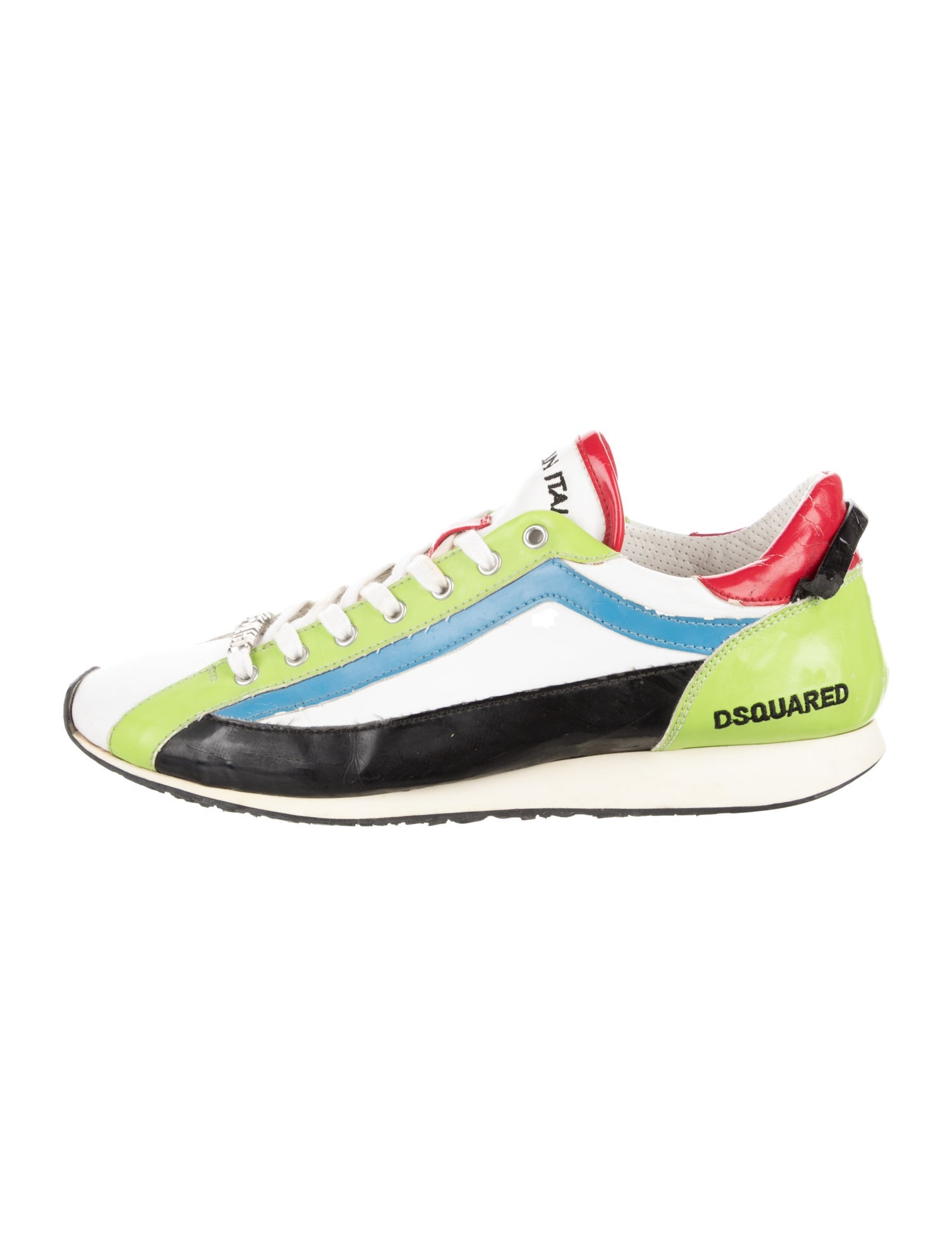 Dsquared² Leather Colorblock Pattern Sneakers