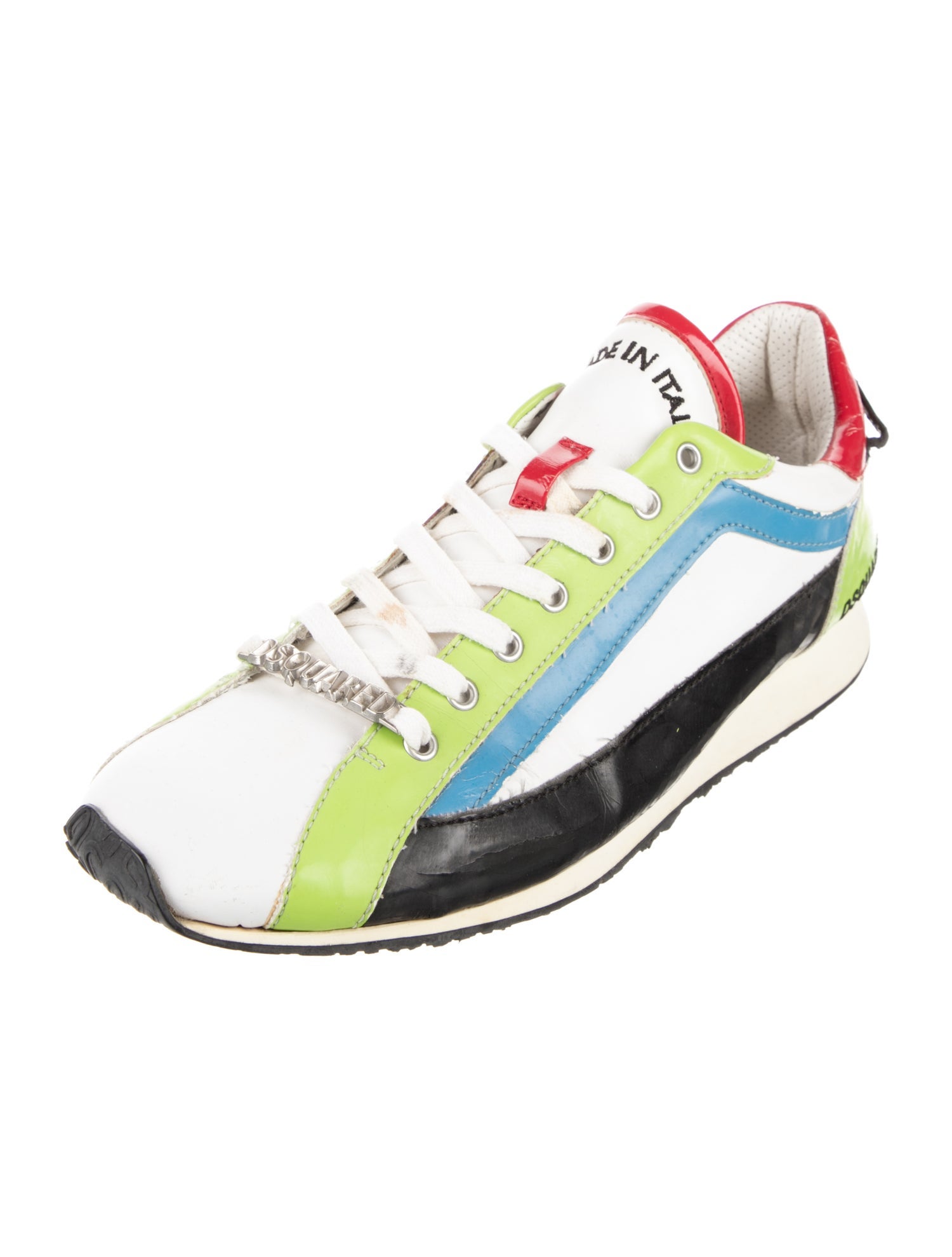 Dsquared² Leather Colorblock Pattern Sneakers