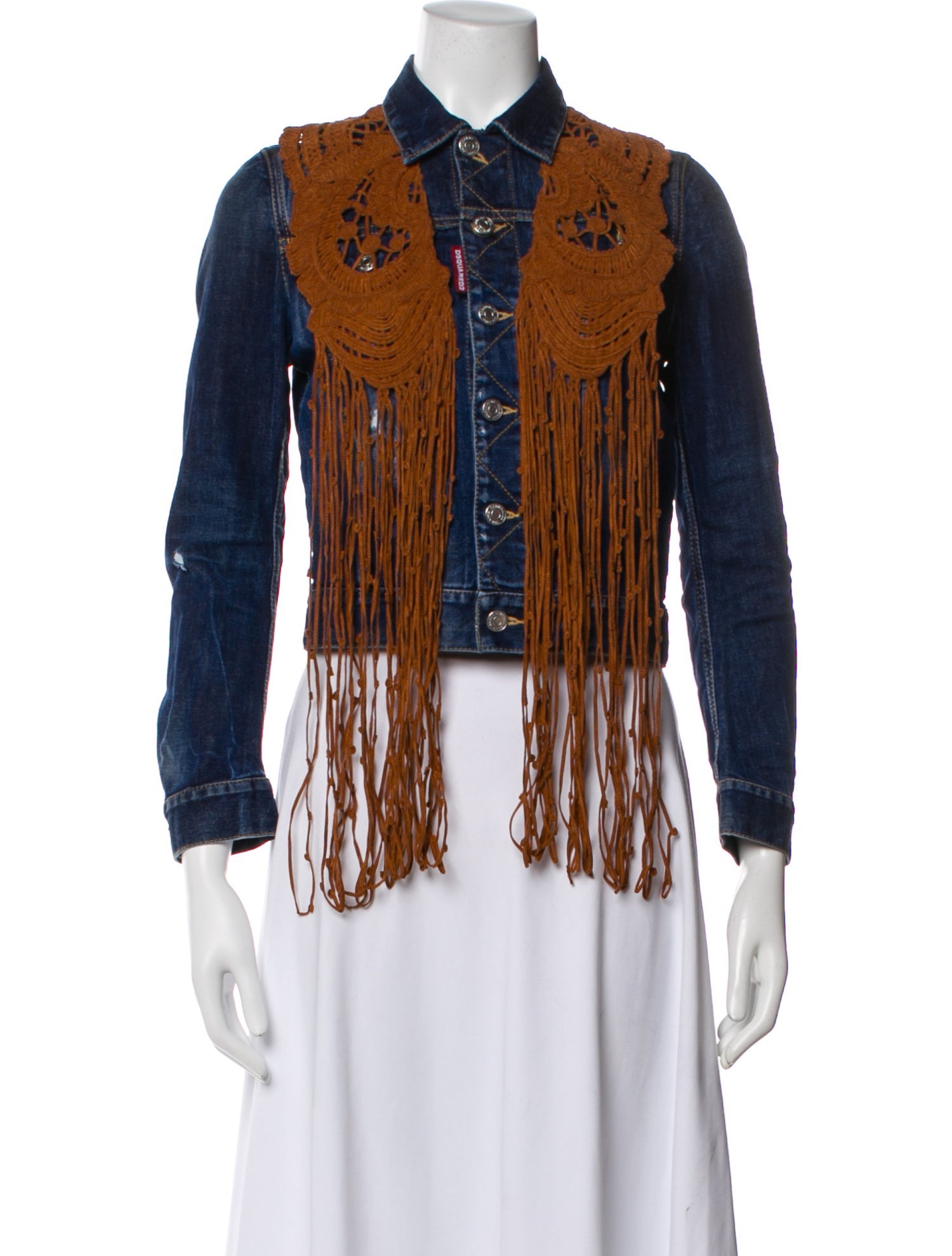 Dsquared² Colorblock Pattern Denim Jacket w/ Tags