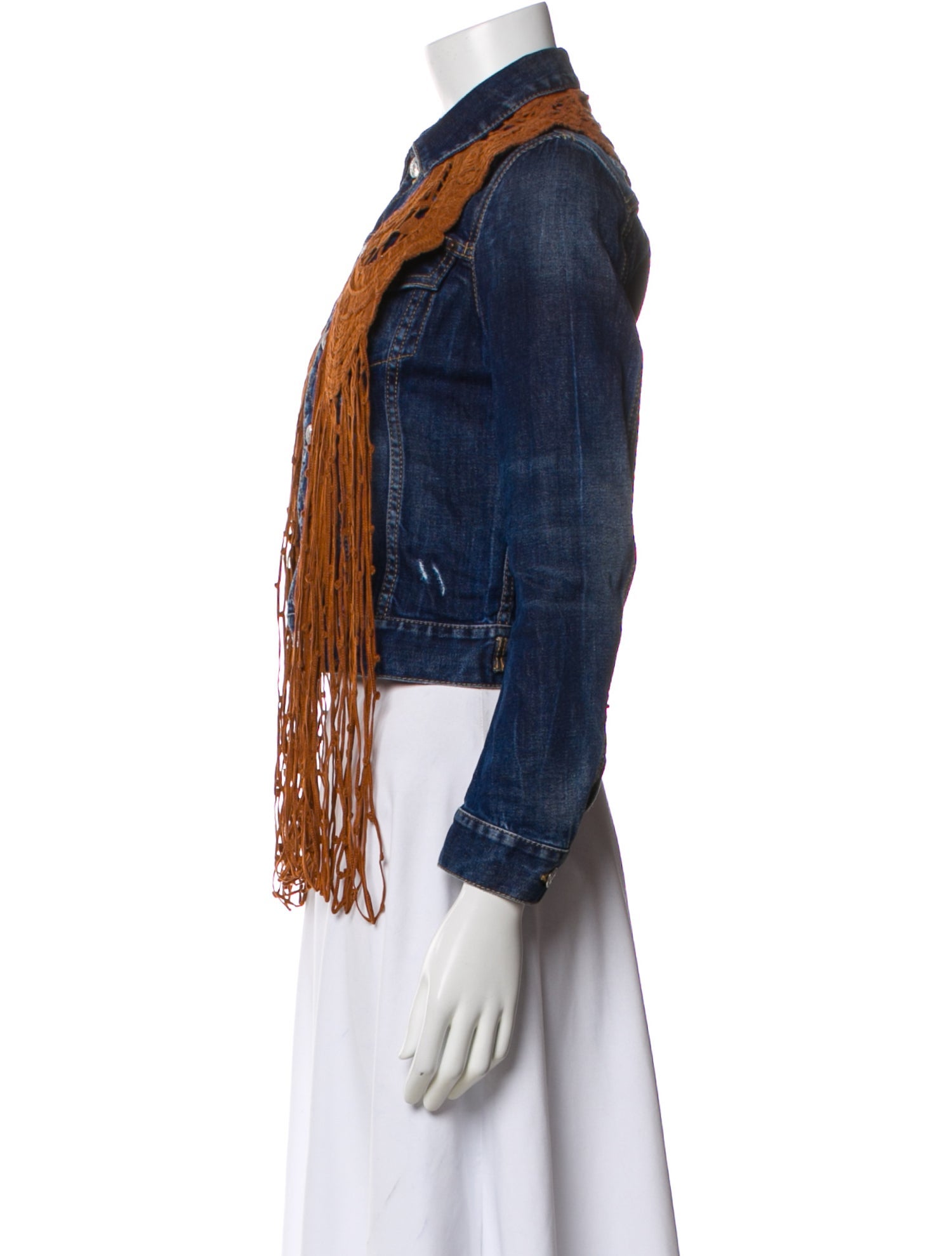 Dsquared² Colorblock Pattern Denim Jacket w/ Tags