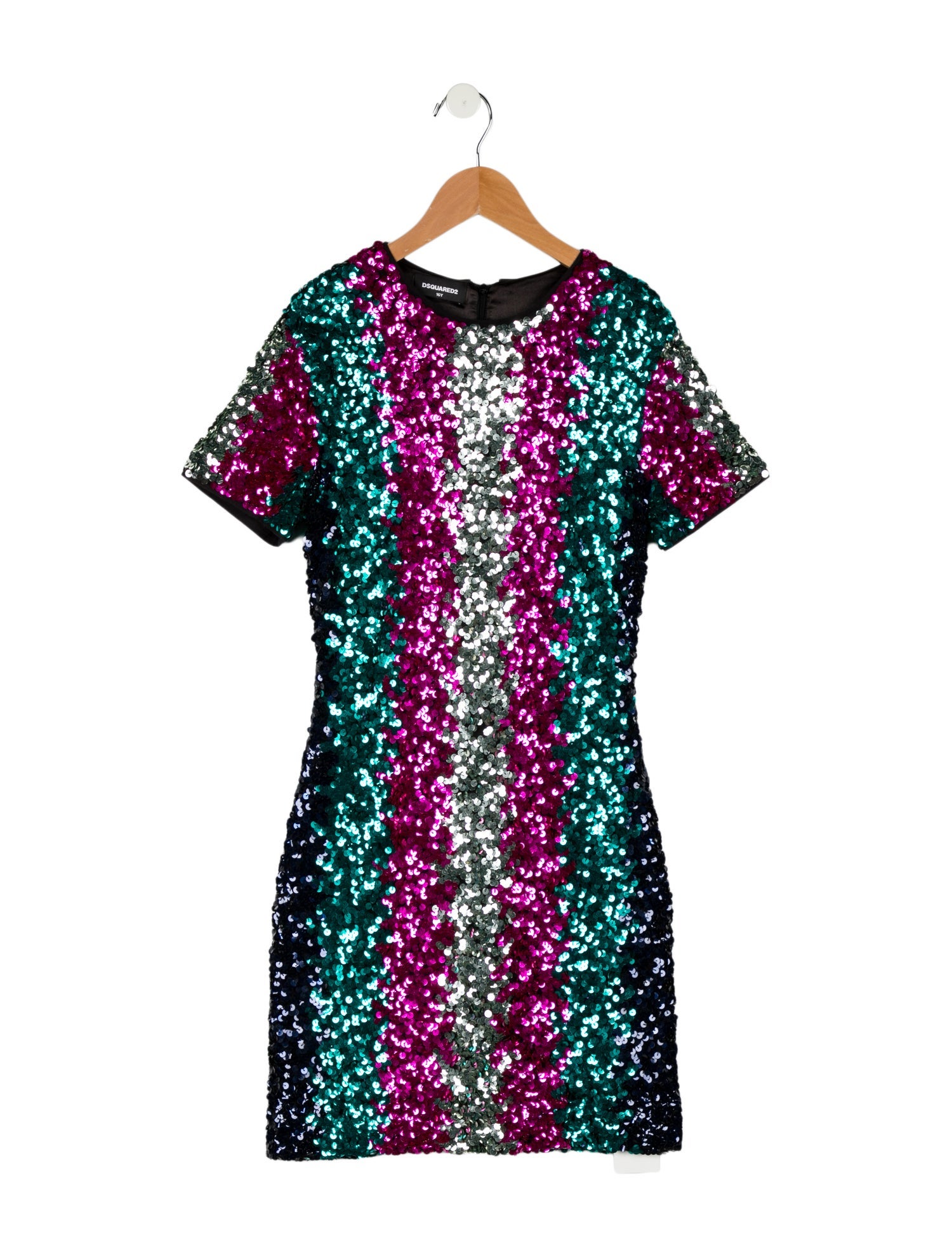 Dsquared² Girls' Sequin Short Sleeve Dress