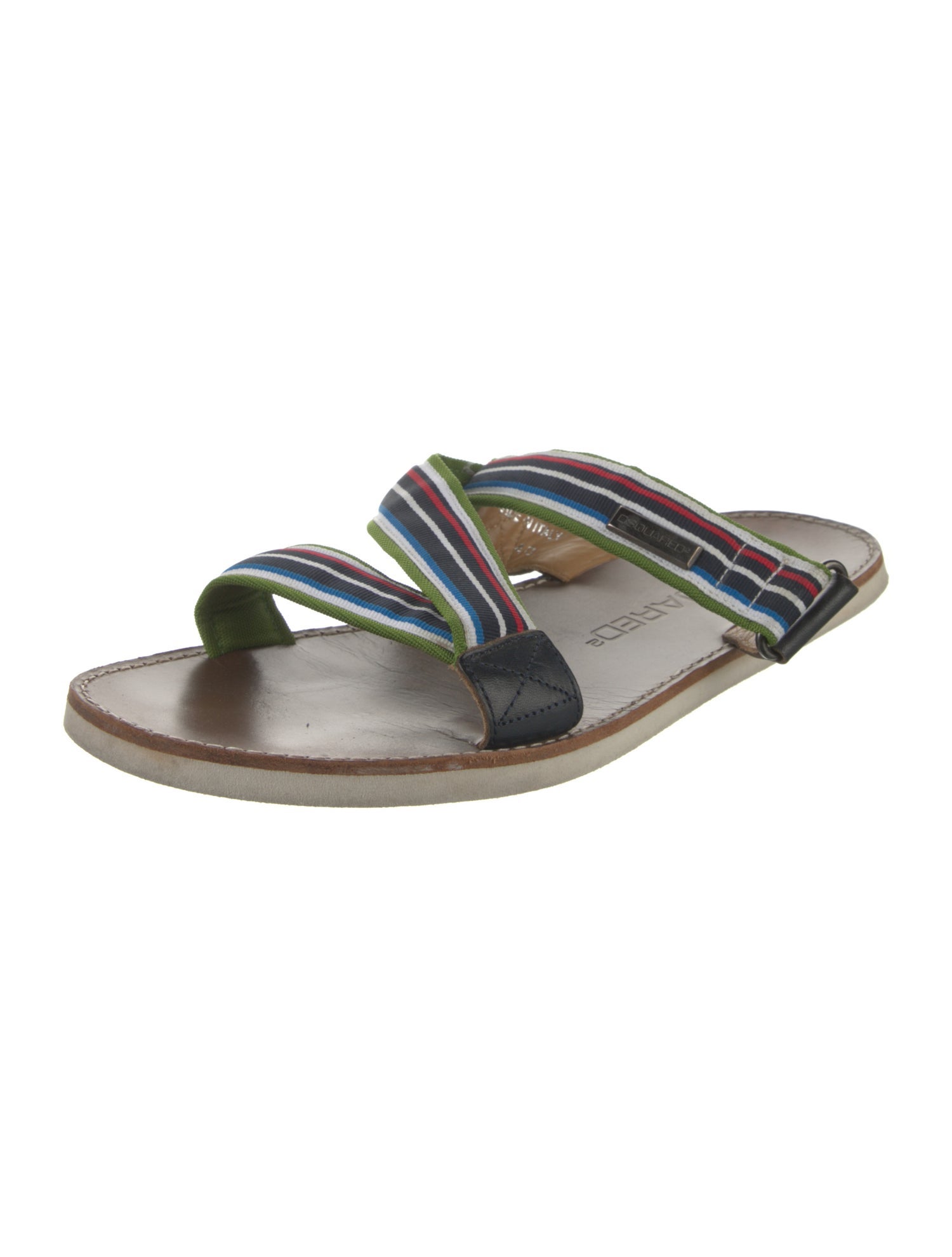 Dsquared² Leather Striped Slides