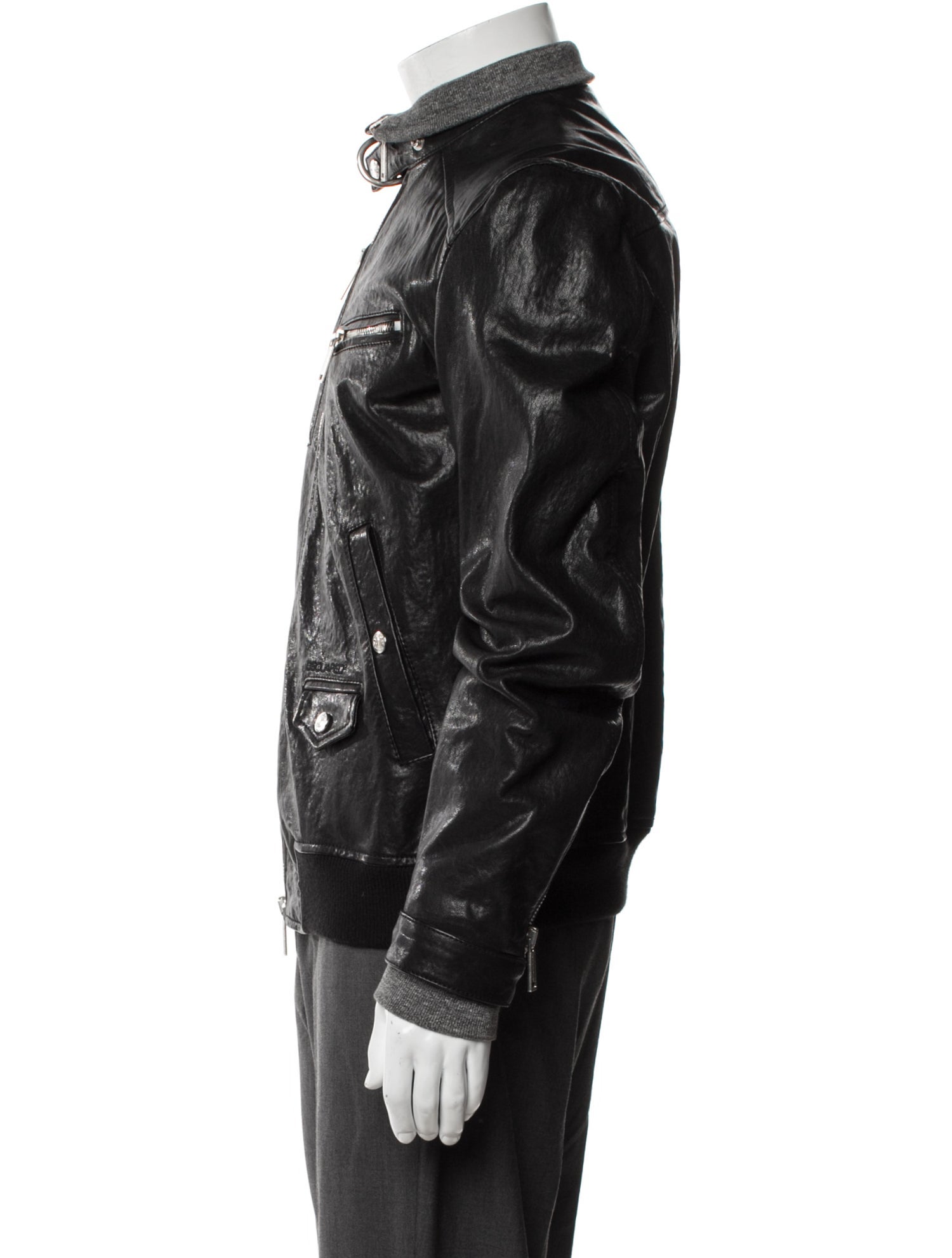 Dsquared² Lamb Leather Bomber Jacket