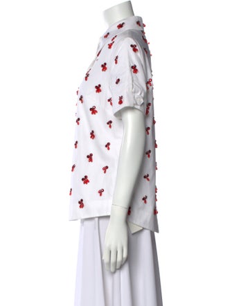 Duncan Printed Short Sleeve Button-Up Top