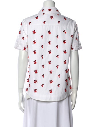 Duncan Printed Short Sleeve Button-Up Top