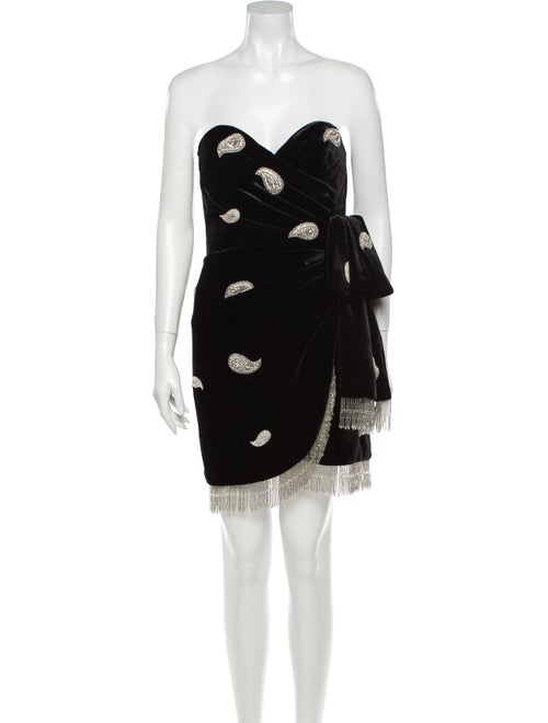 Dundas Paisley Print Mini Dress Black