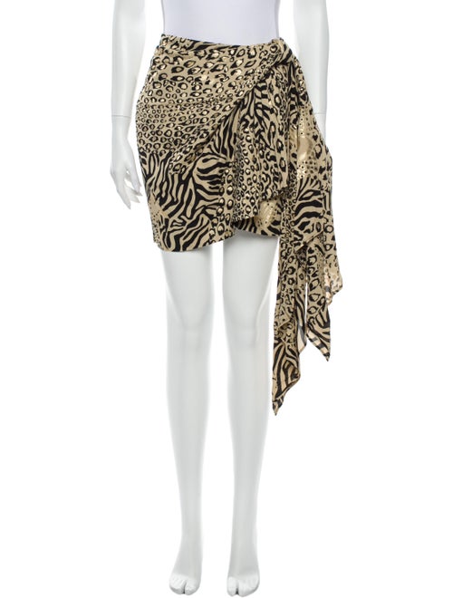 Dundas Animal Print Mini Skirt w/ Tags Metallic