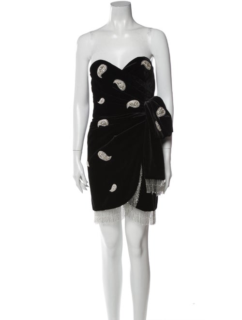 Dundas Paisley Print Mini Dress Black