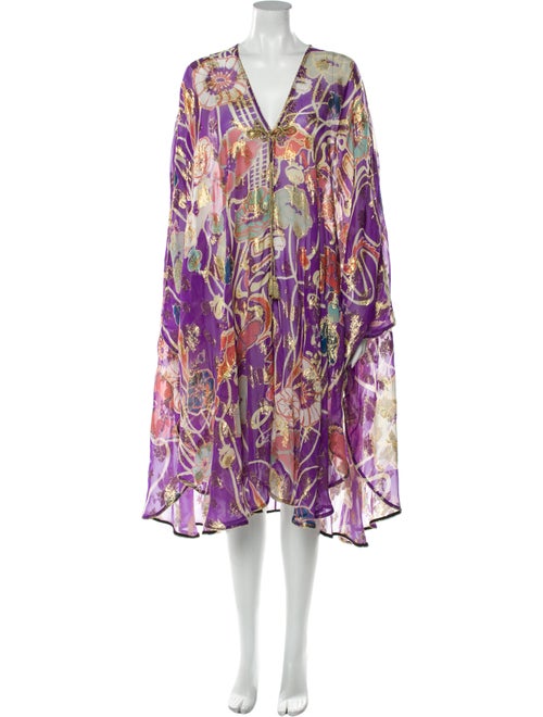 Dundas Silk Knee-Length Dress Metallic