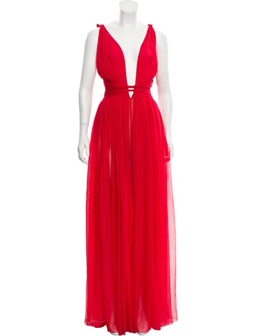 Dundas Silk Sleeveless Gown Red