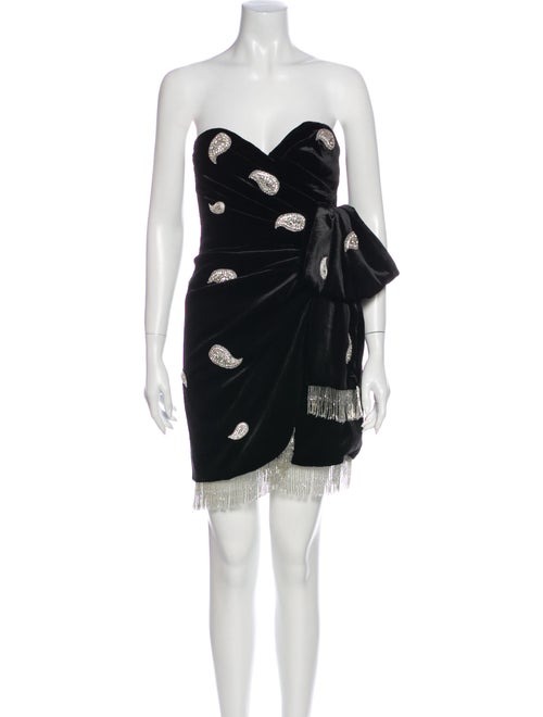 Dundas Paisley Print Mini Dress w/ Tags Black