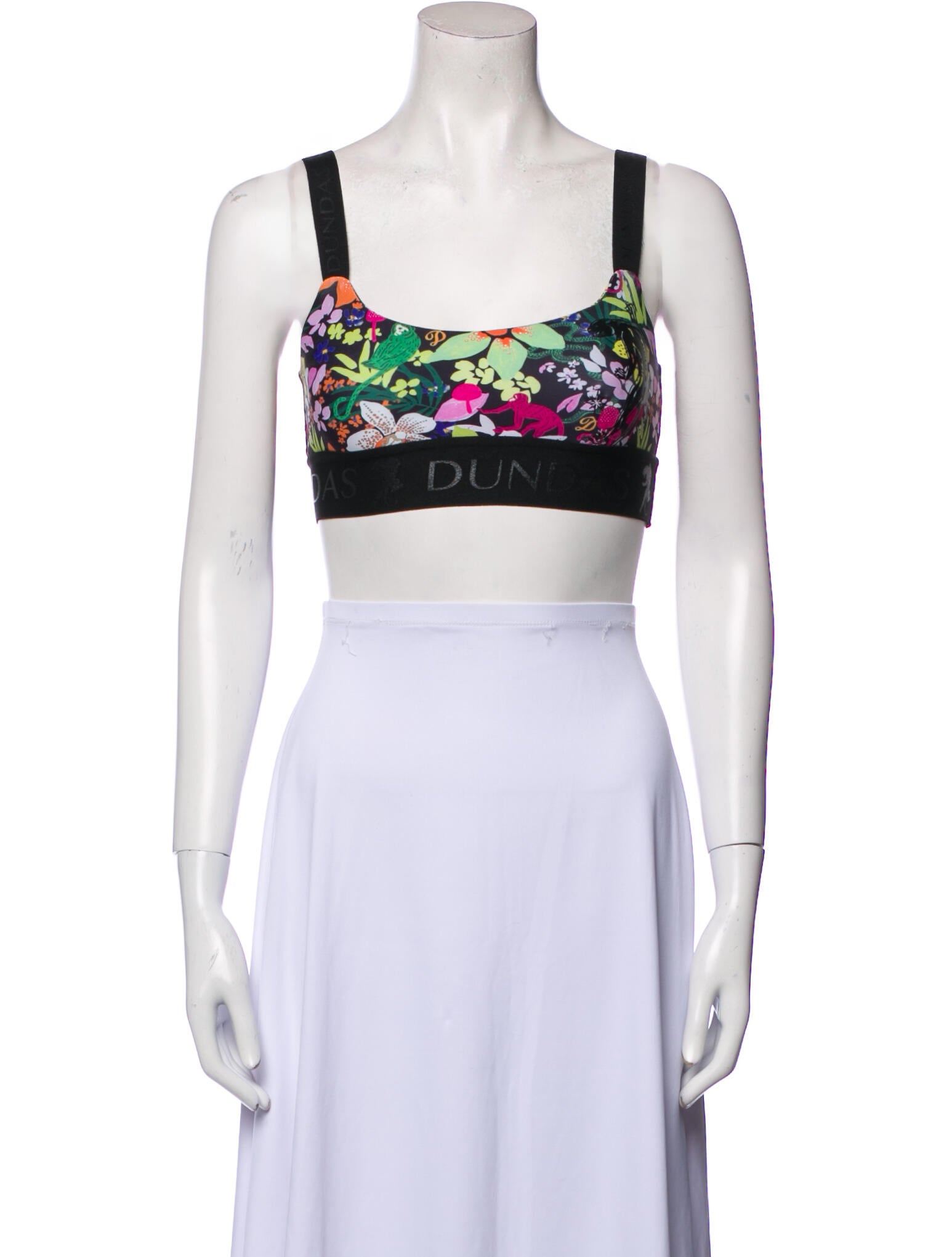Dundas Floral Print Square Neckline Crop Top