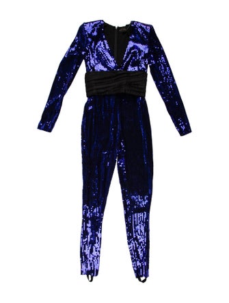 Dundas Colorblock Pattern V-Neck Jumpsuit