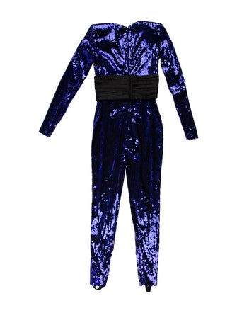 Dundas Colorblock Pattern V-Neck Jumpsuit