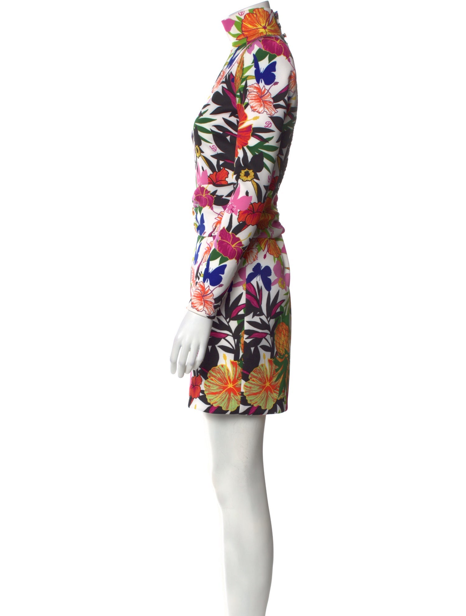 Dundas Floral Print Knee-Length Dress