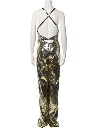 Dundas Sequin Plunge Neckline Jumpsuit