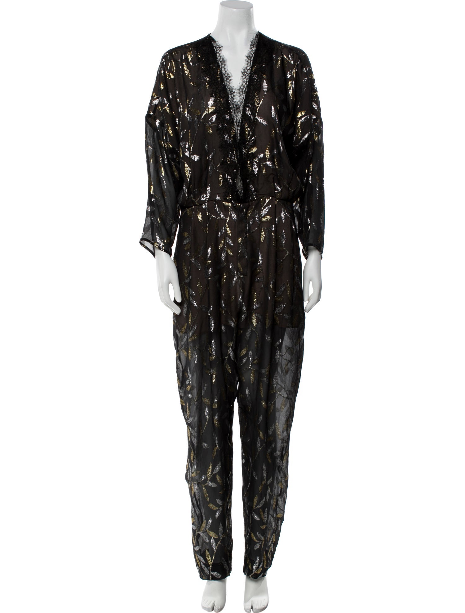 Dundas Silk Plunge Neckline Jumpsuit