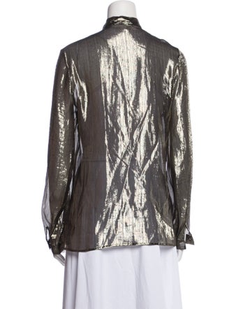 Dundas Silk Printed Button-Up Top