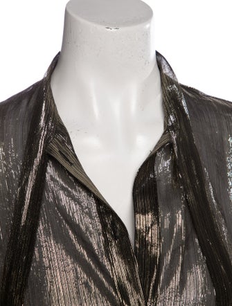 Dundas Silk Printed Button-Up Top