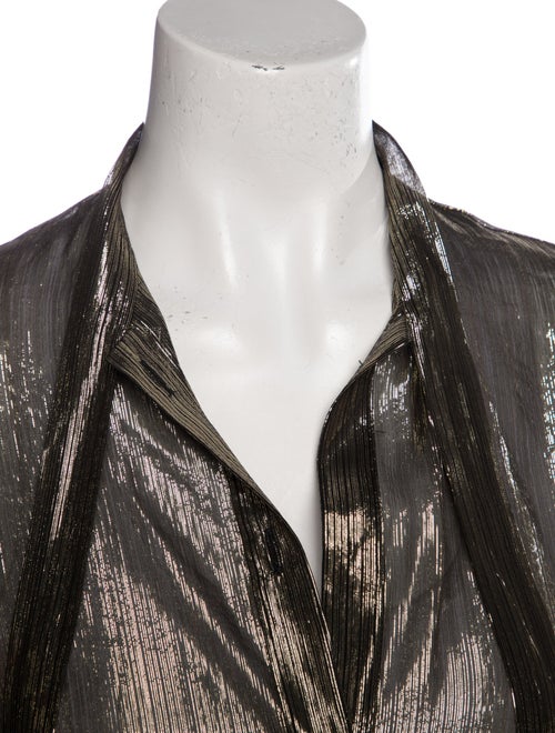 Dundas Silk Printed Button-Up Top