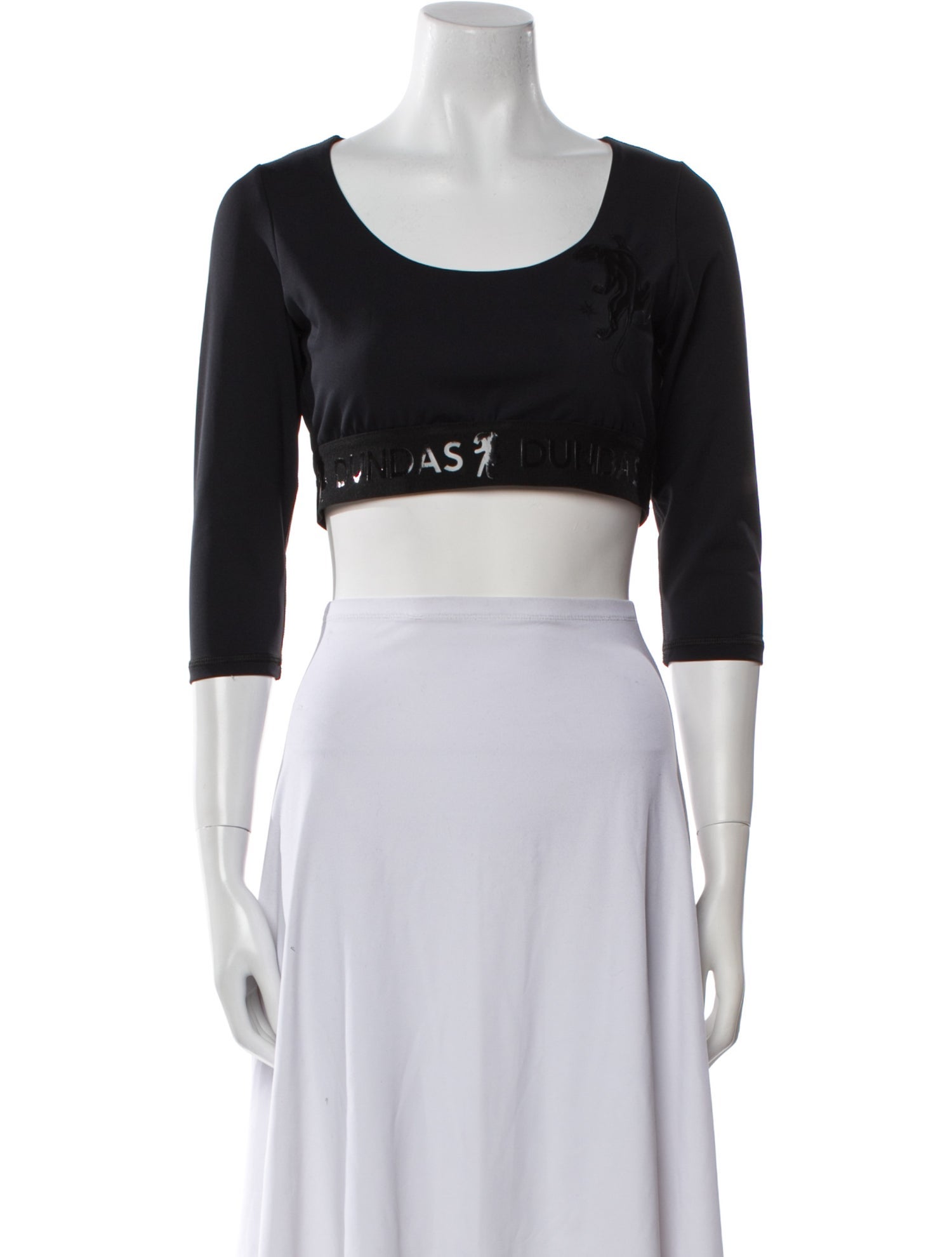 Dundas Scoop Neck Three-Quarter Sleeve Crop Top w/ Tags