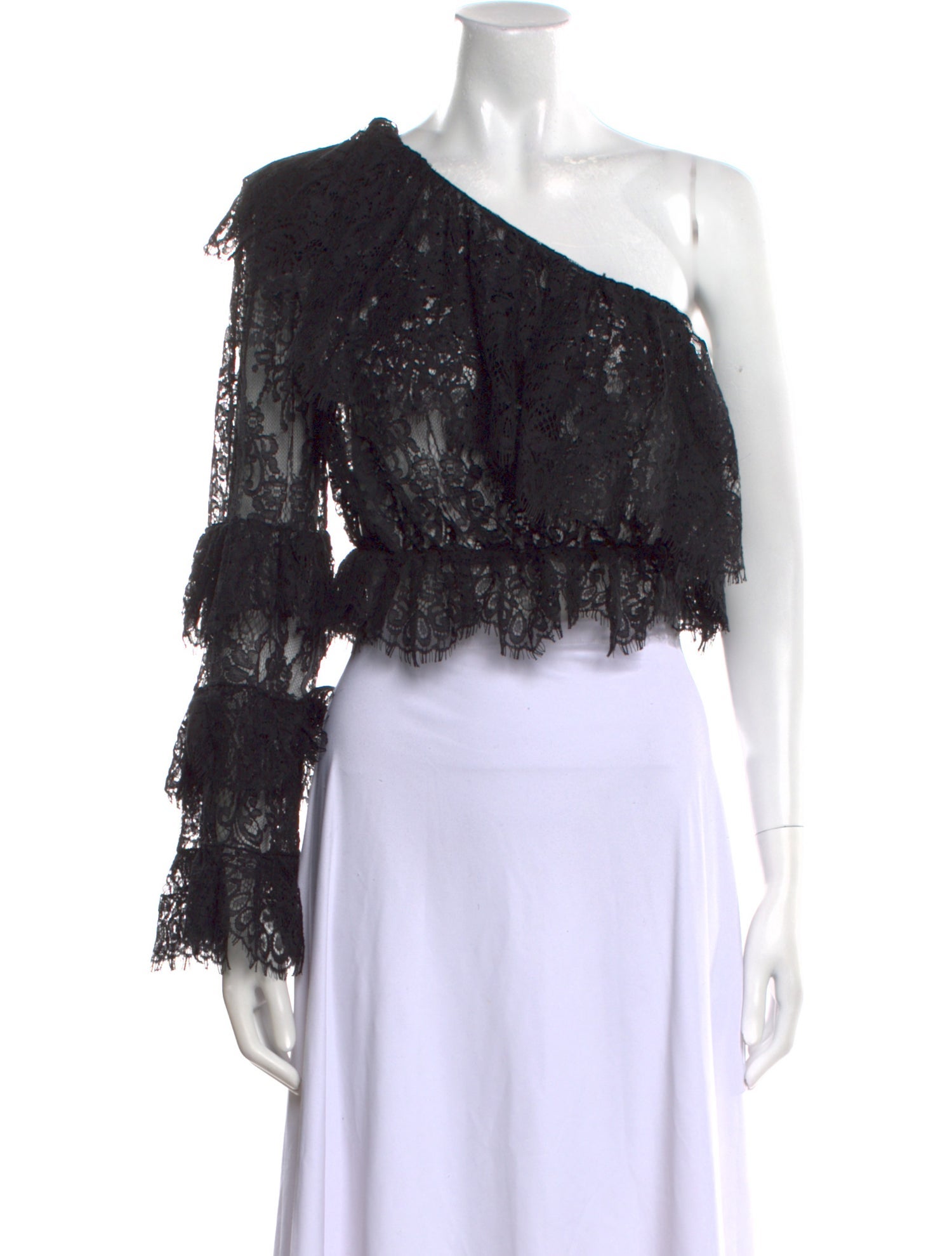 Dundas One-Shoulder Long Sleeve Crop Top