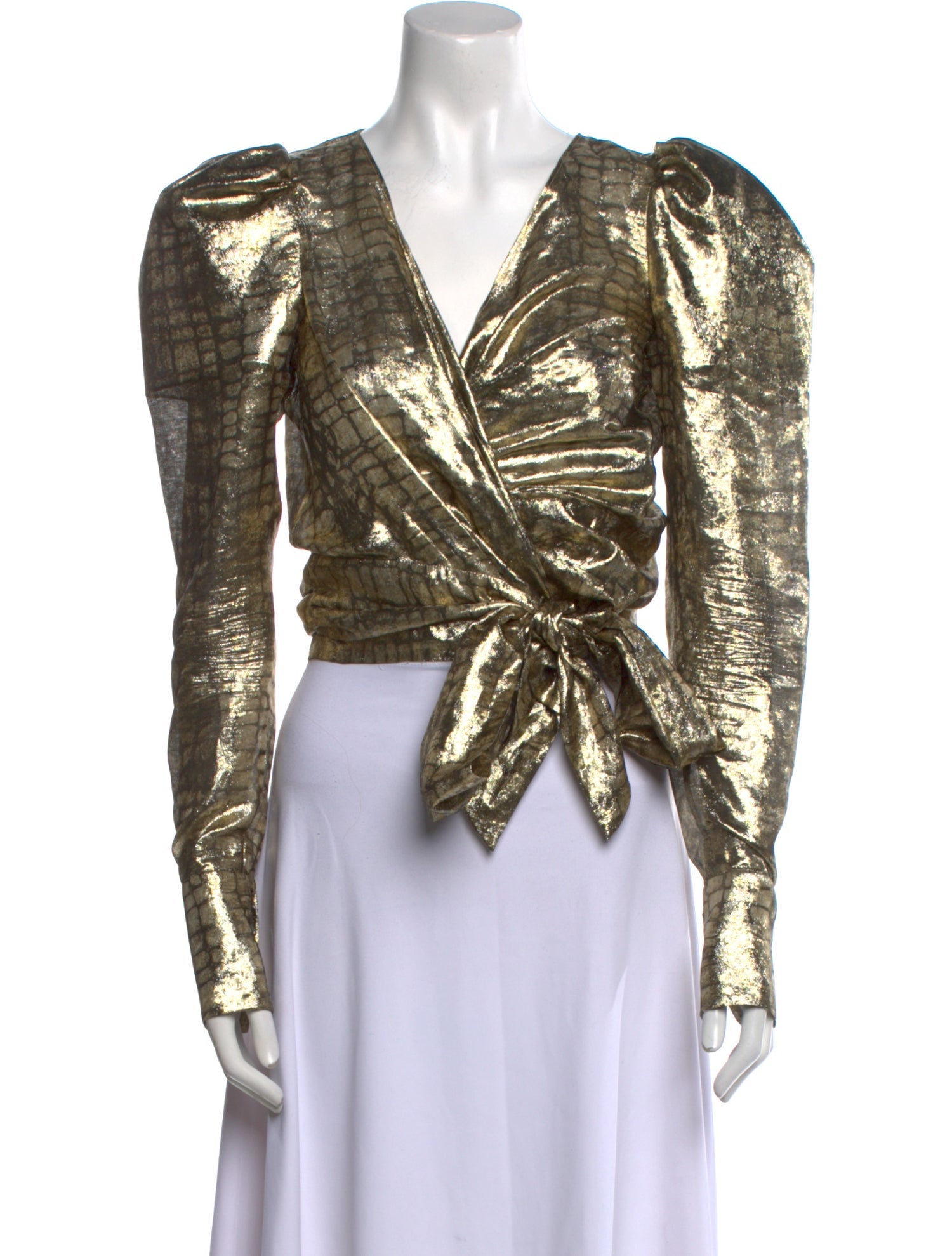 Dundas Silk V-Neck Crop Top