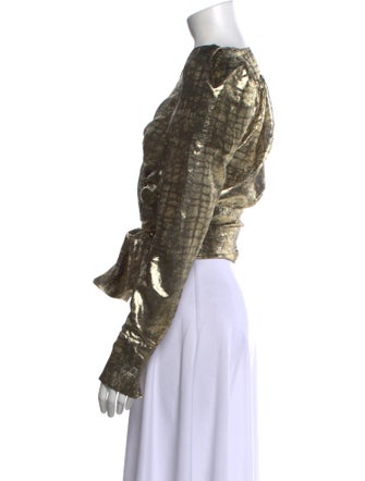 Dundas Silk V-Neck Crop Top