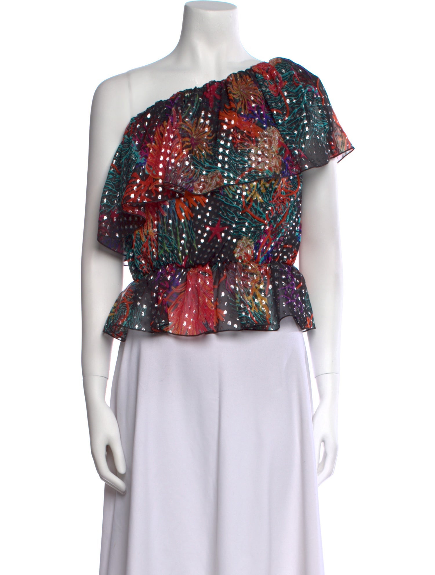 Dundas Silk Floral Print Crop Top w/ Tags