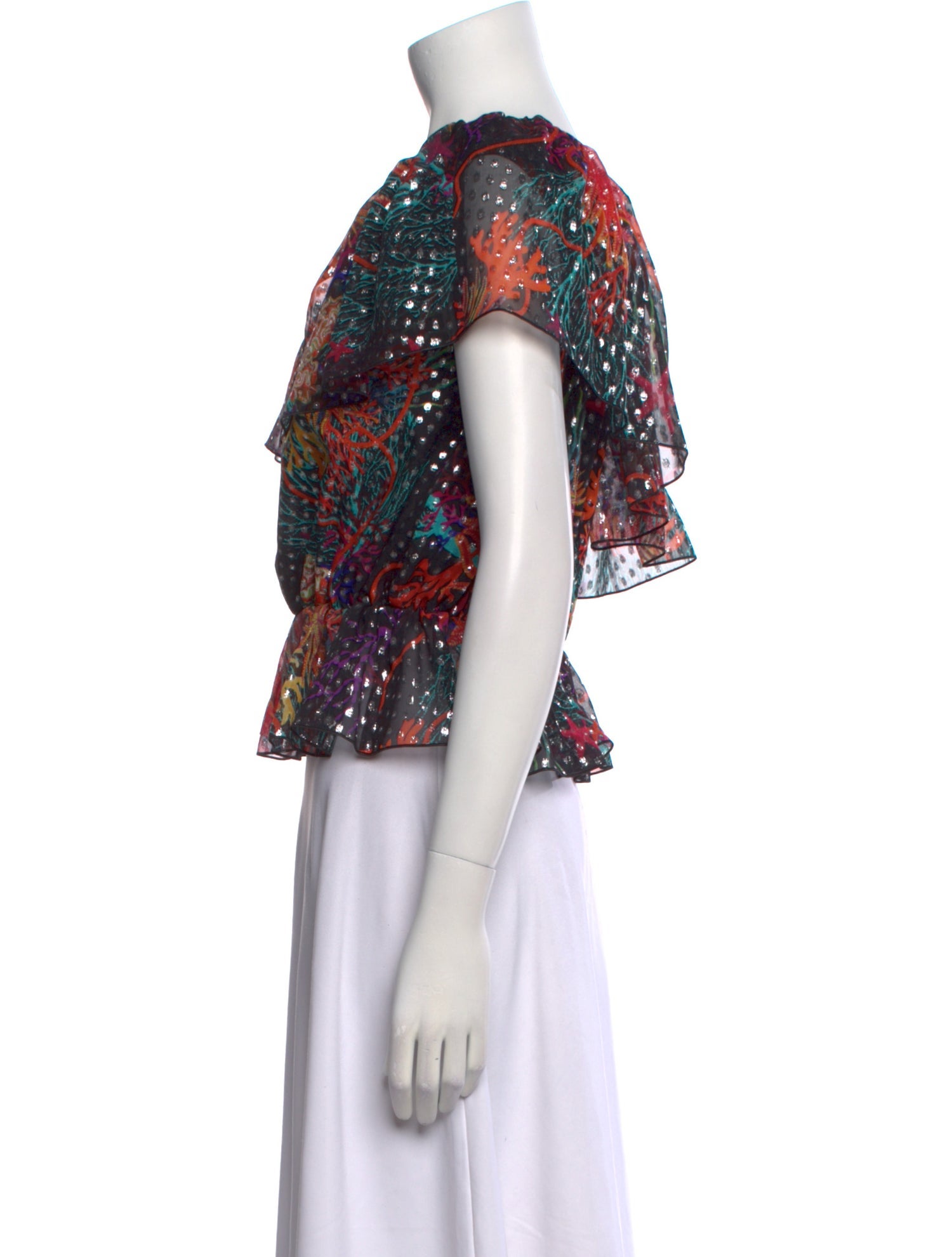 Dundas Silk Floral Print Crop Top w/ Tags